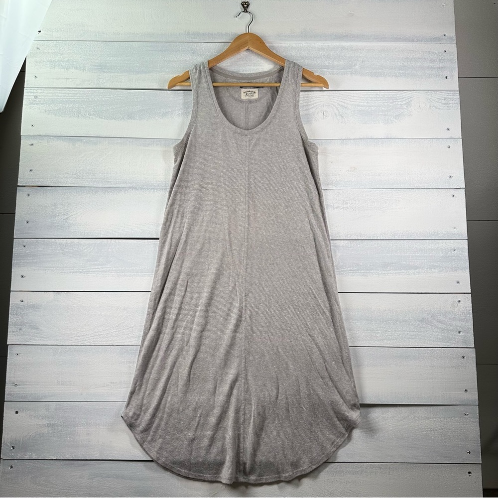 Prana Hemp Gray Stripe Sleeveless Maxi